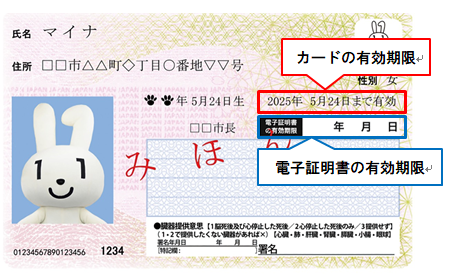 マイナカード券面有効期限説明